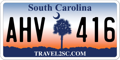 SC license plate AHV416