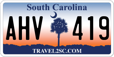 SC license plate AHV419