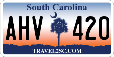SC license plate AHV420