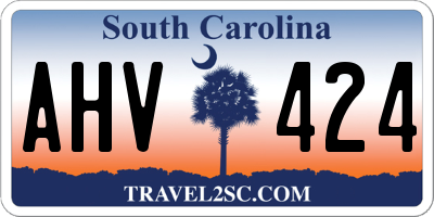 SC license plate AHV424