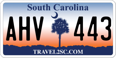 SC license plate AHV443