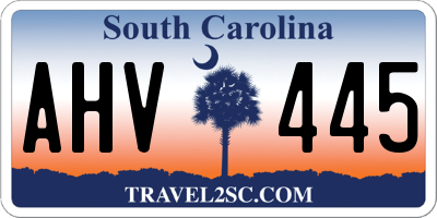 SC license plate AHV445
