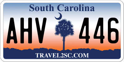 SC license plate AHV446