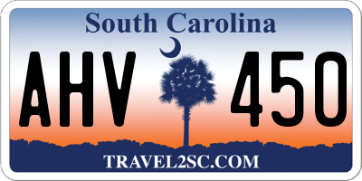 SC license plate AHV450