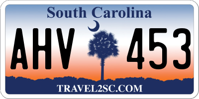 SC license plate AHV453