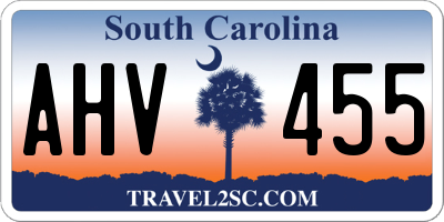 SC license plate AHV455
