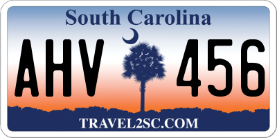 SC license plate AHV456