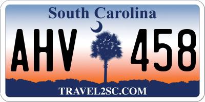 SC license plate AHV458