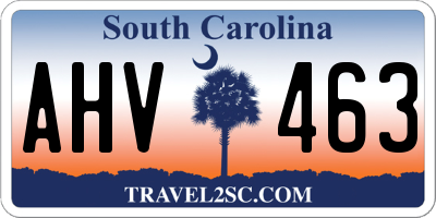 SC license plate AHV463