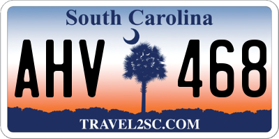 SC license plate AHV468
