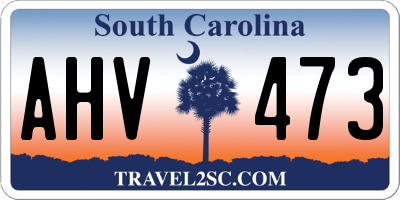 SC license plate AHV473