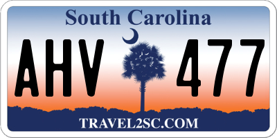 SC license plate AHV477