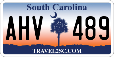 SC license plate AHV489