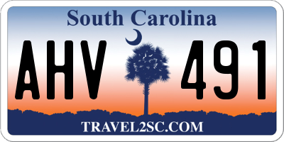 SC license plate AHV491