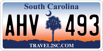 SC license plate AHV493