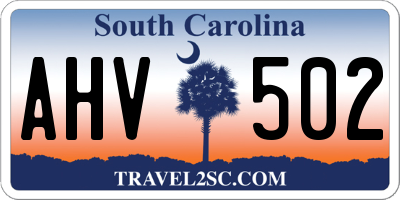 SC license plate AHV502