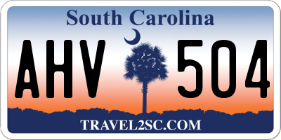 SC license plate AHV504