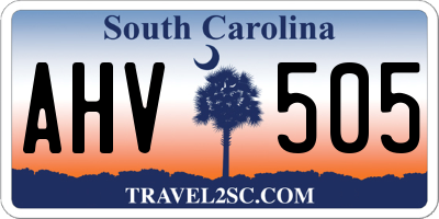 SC license plate AHV505
