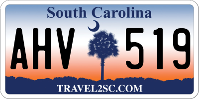 SC license plate AHV519