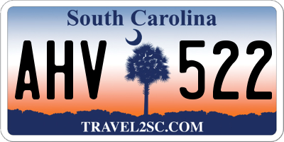 SC license plate AHV522