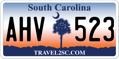 SC license plate AHV523