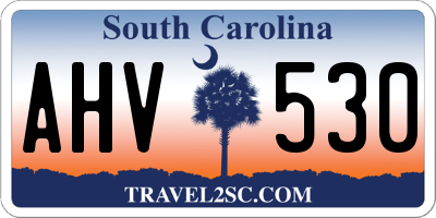 SC license plate AHV530