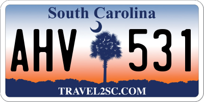 SC license plate AHV531