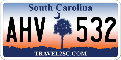 SC license plate AHV532