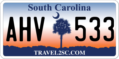 SC license plate AHV533