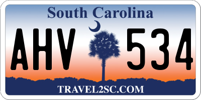 SC license plate AHV534