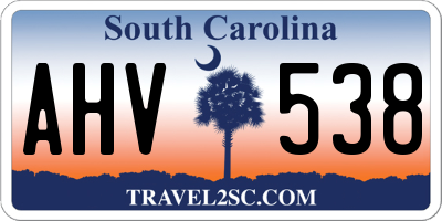 SC license plate AHV538