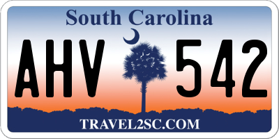 SC license plate AHV542