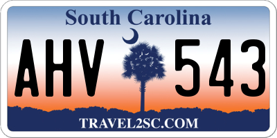 SC license plate AHV543