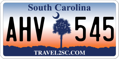 SC license plate AHV545