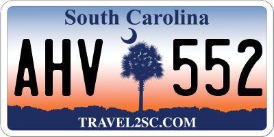SC license plate AHV552