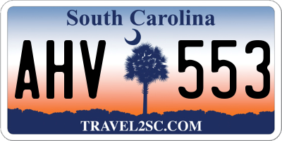 SC license plate AHV553