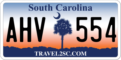 SC license plate AHV554