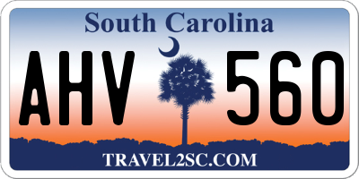 SC license plate AHV560