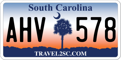 SC license plate AHV578