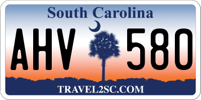 SC license plate AHV580