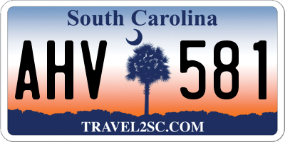SC license plate AHV581