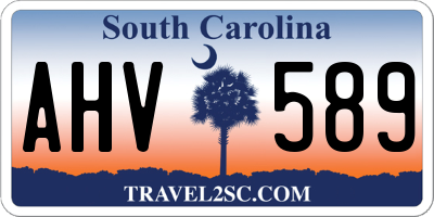 SC license plate AHV589