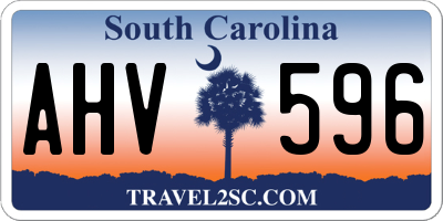SC license plate AHV596