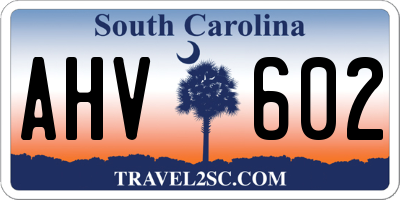 SC license plate AHV602
