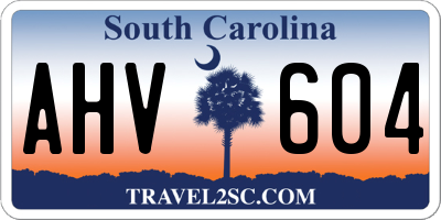 SC license plate AHV604