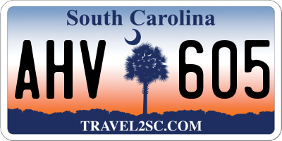 SC license plate AHV605