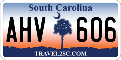 SC license plate AHV606