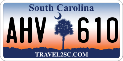 SC license plate AHV610