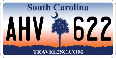 SC license plate AHV622