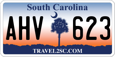 SC license plate AHV623